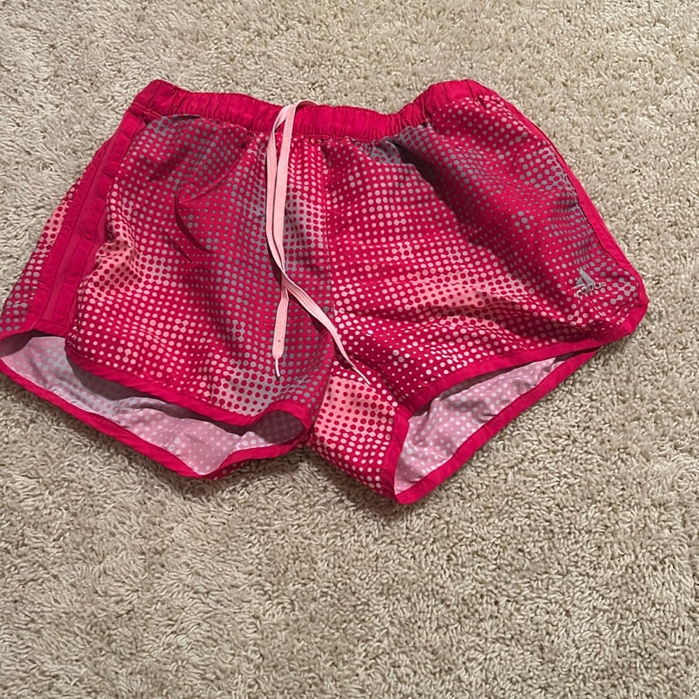 Pink adidas athletic shorts size smal.